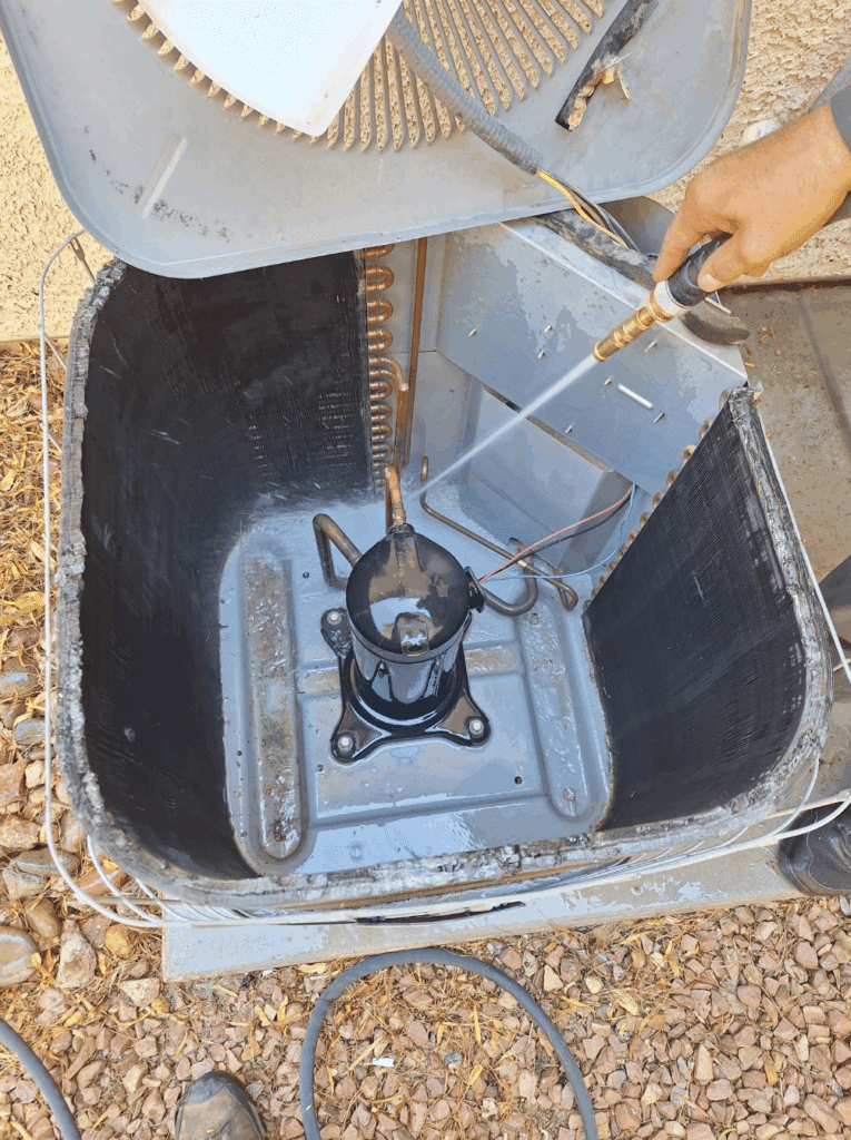 Air conditioner maintenance in Las Vegas Valley, Nevada, by Eco Friendly Air Conditioning & Heating.